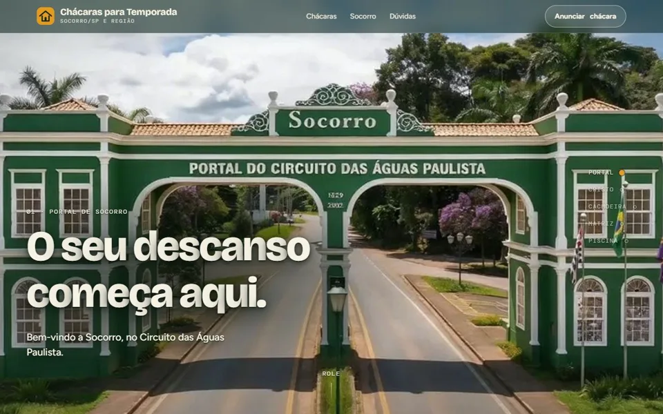 Site Chácaras para Temporada